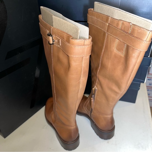 New 27 edit naturalizer cayce leather chestnut boots wide calf size 8.5 M - Picture 3 of 15